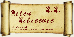 Milen Milićević vizit kartica